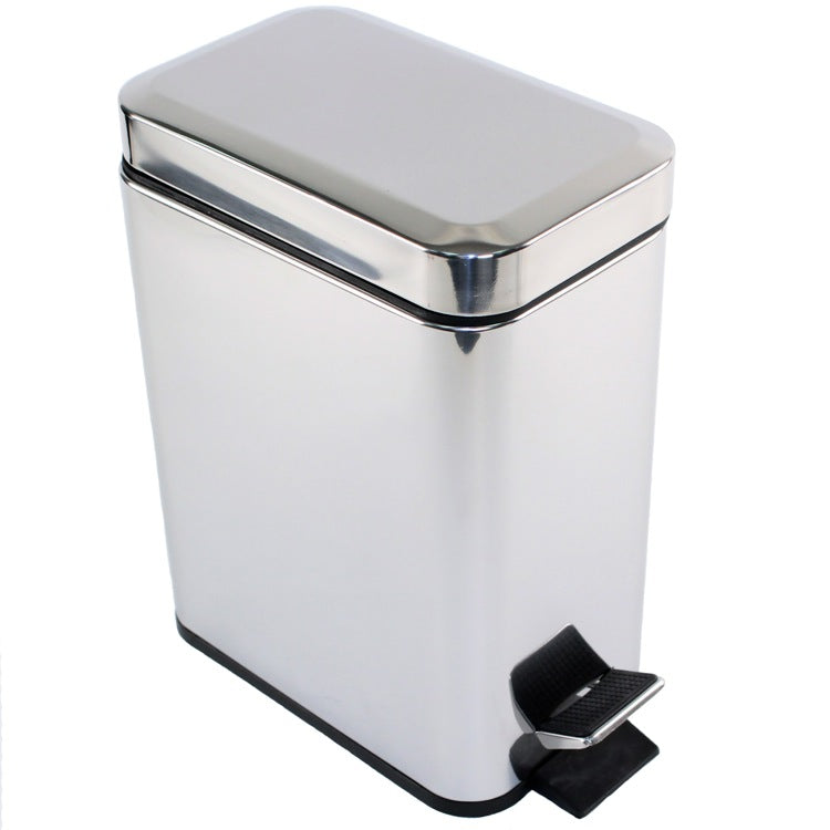 polished chrome waste basket