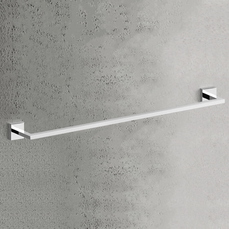 polished chrome towel bar