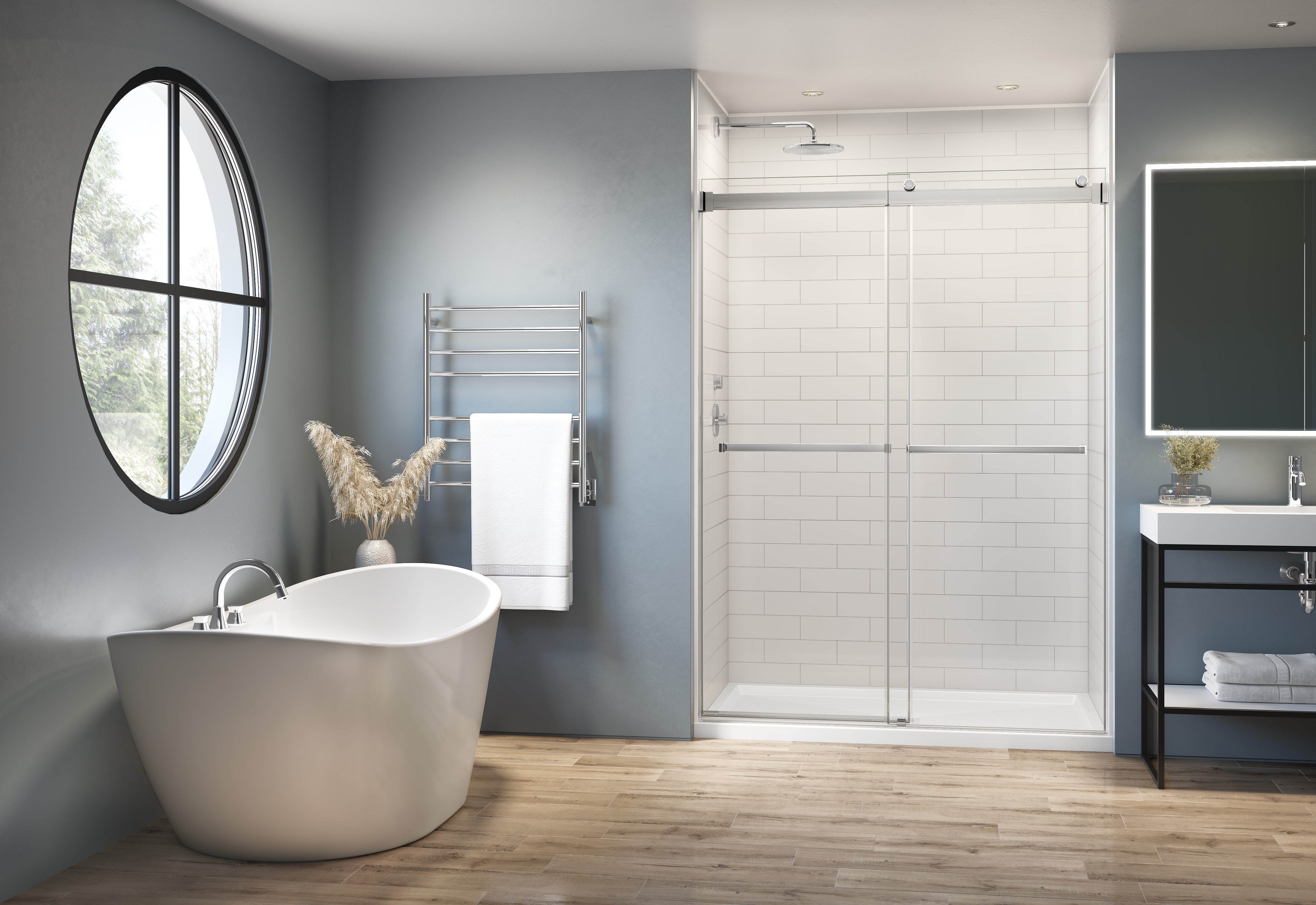 chrome shower door