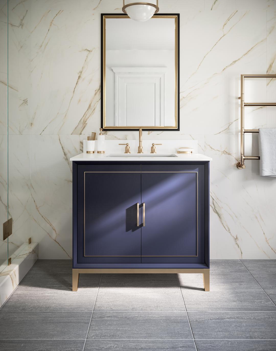 white quartz vanity