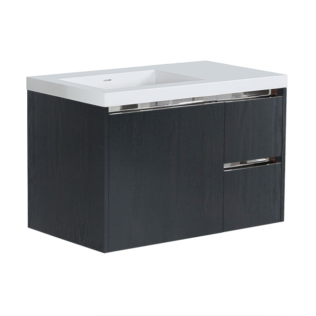 Lacava Kubista 36" Wall-Mount Under Counter Vanity - Left