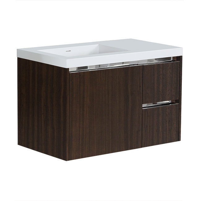 Lacava Kubista 36" Wall-Mount Under Counter Vanity - Left