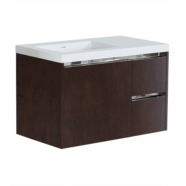 Lacava Kubista 36" Wall-Mount Under Counter Vanity - Left
