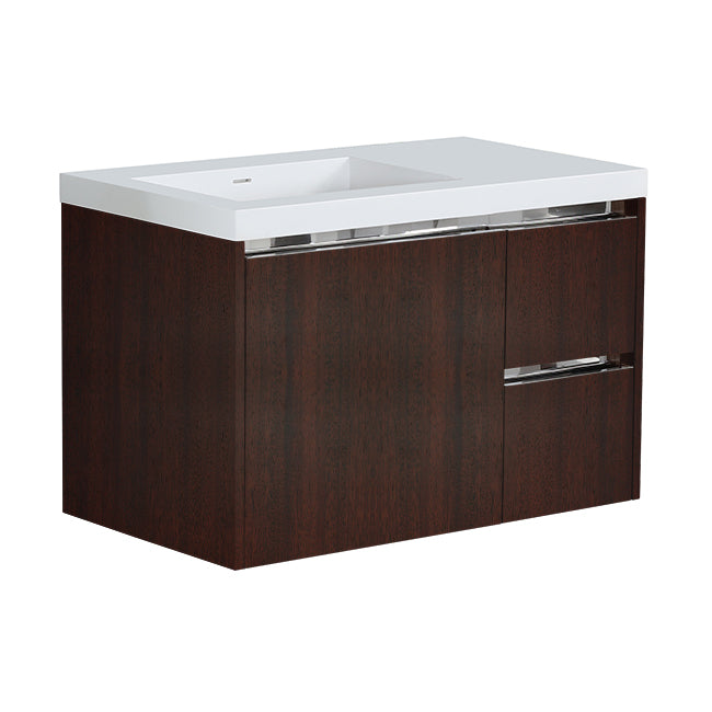 Lacava Kubista 36" Wall-Mount Under Counter Vanity - Left