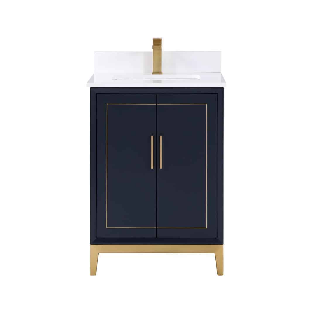 white quartz vanity