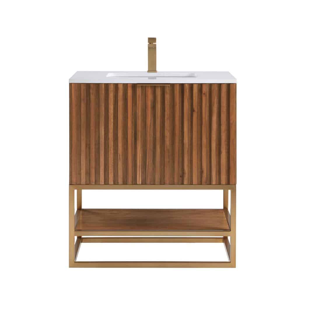 white quartz vanity