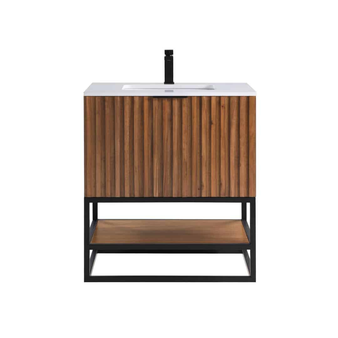 white quartz vanity