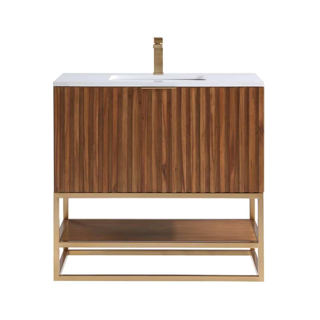 white quartz vanity