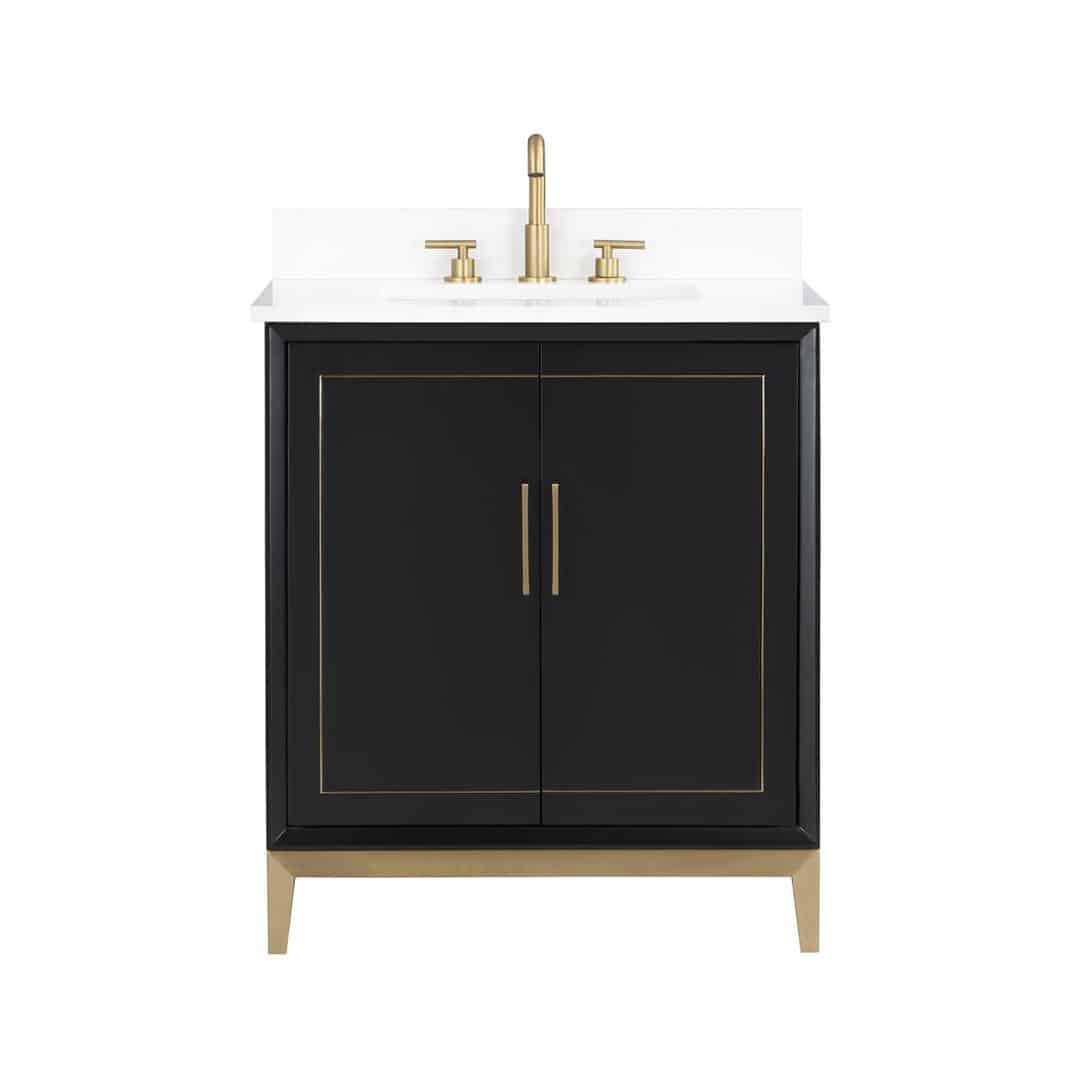 white quartz vanity