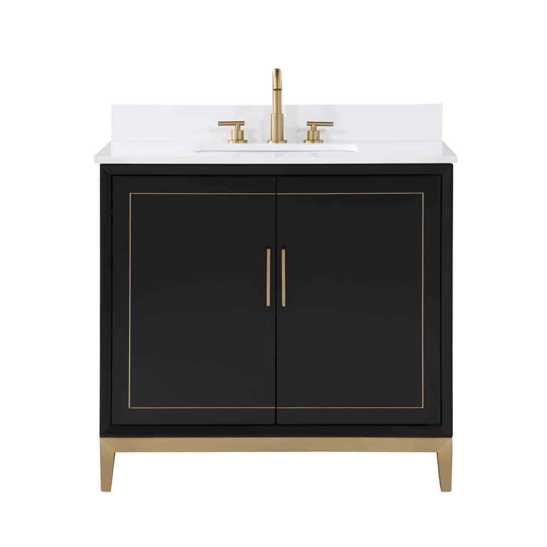 white quartz vanity
