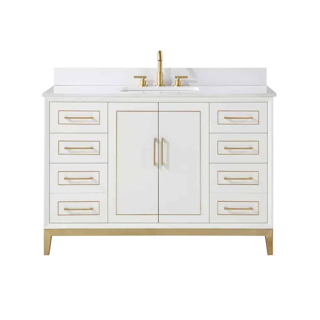 white quartz vanity