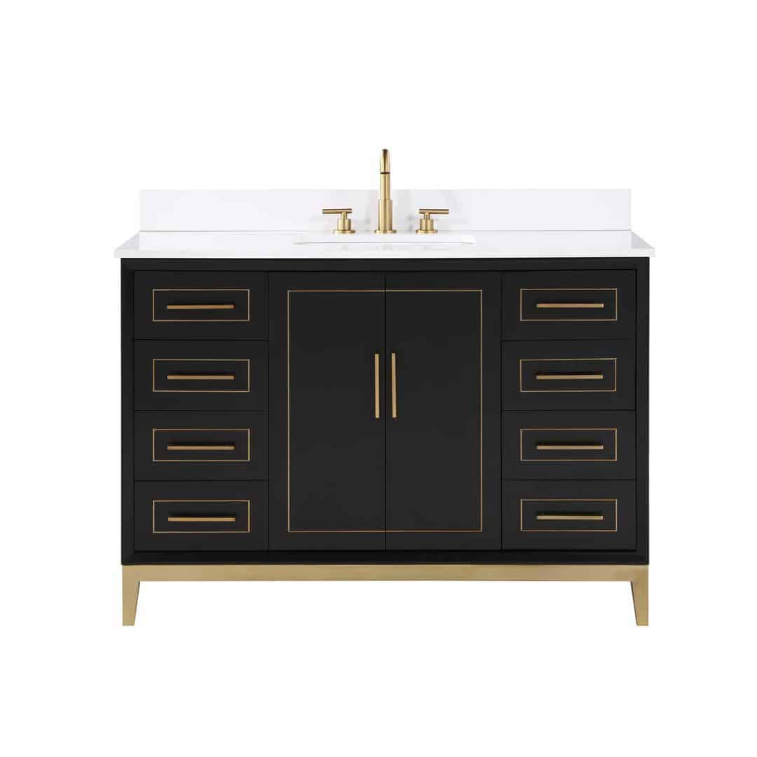 white quartz vanity