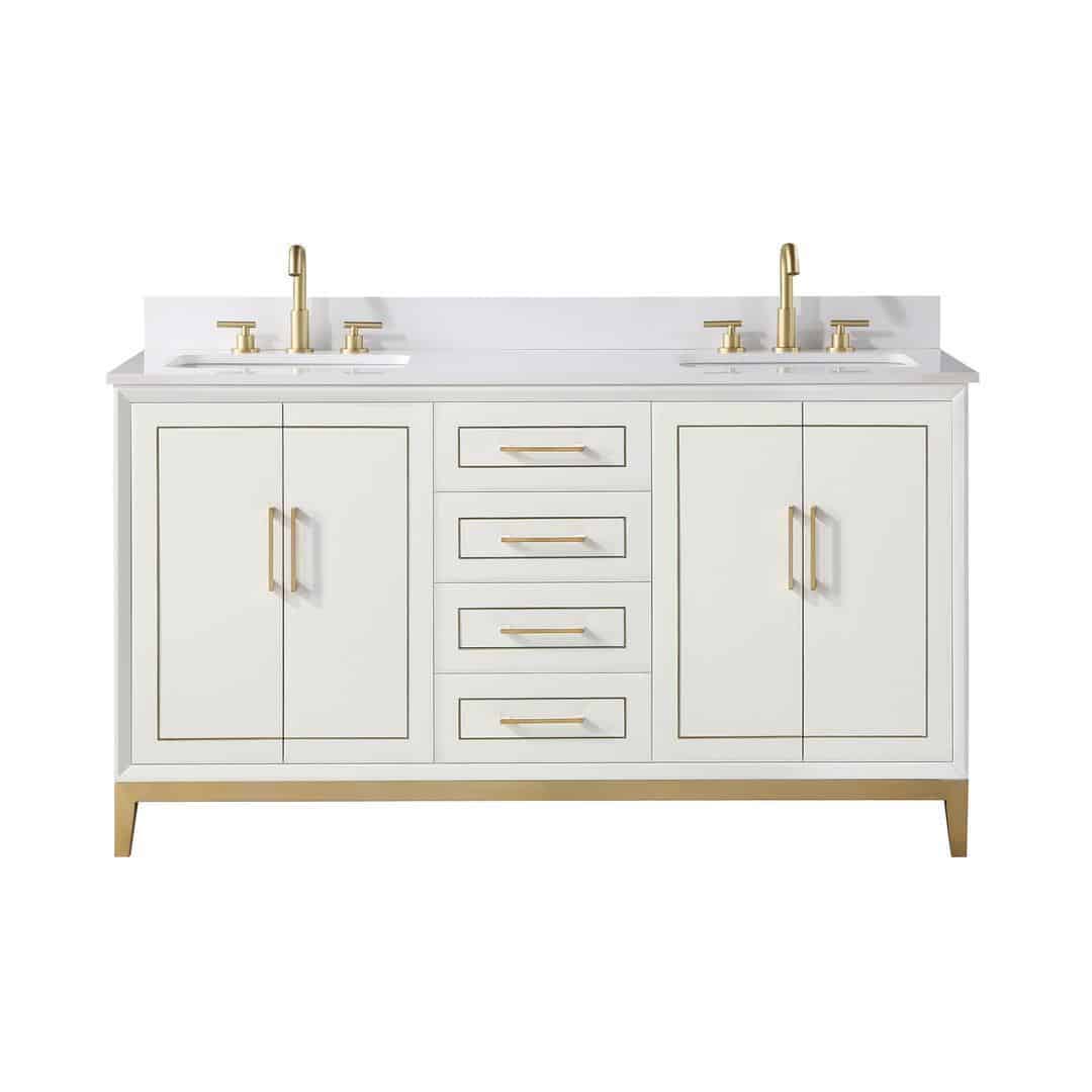 white quartz vanity