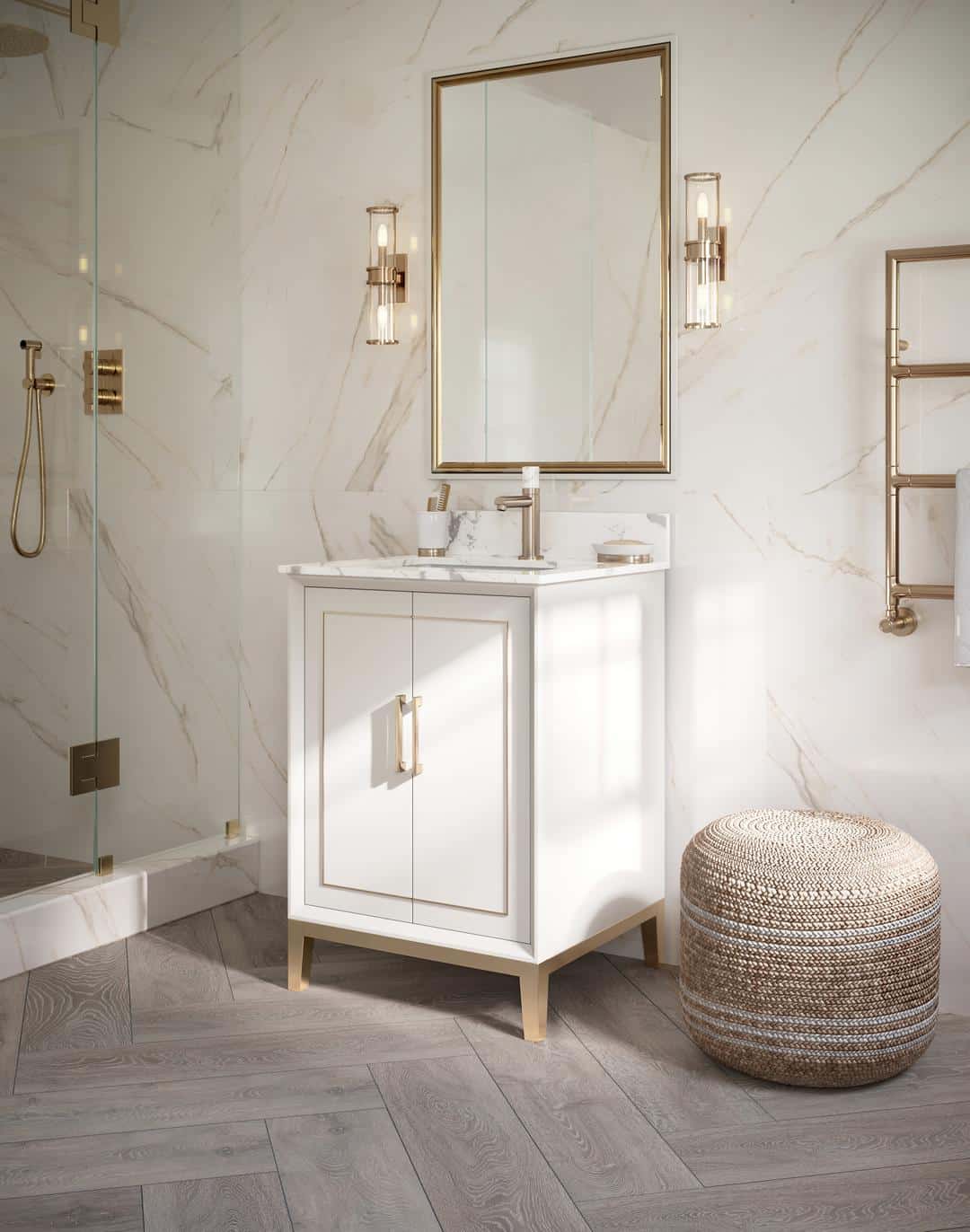 carrara marble vanity