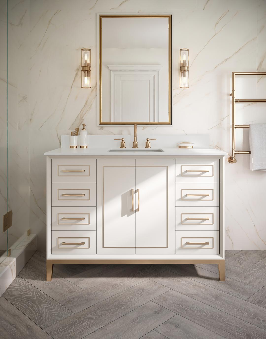 white quartz vanity