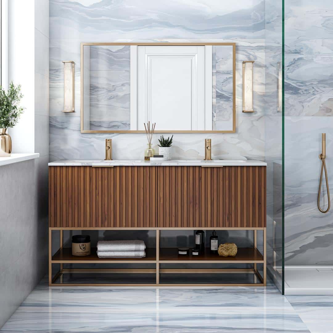 carrara marble vanity