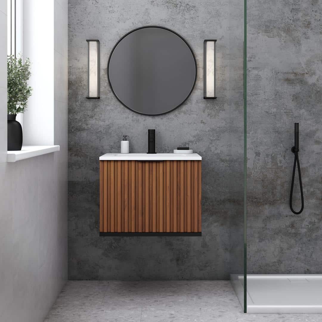 white quartz vanity