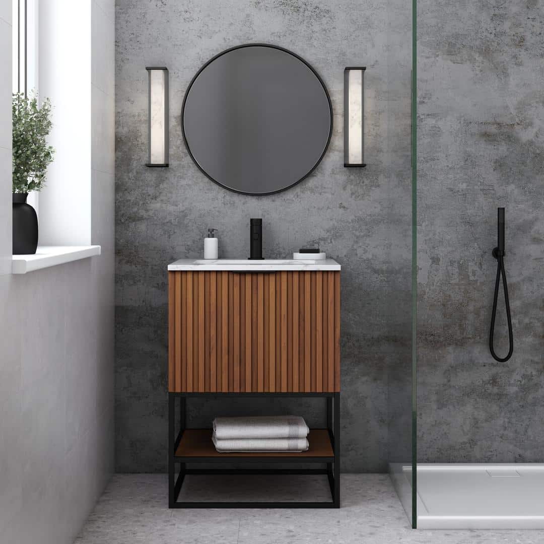 carrara marble vanity