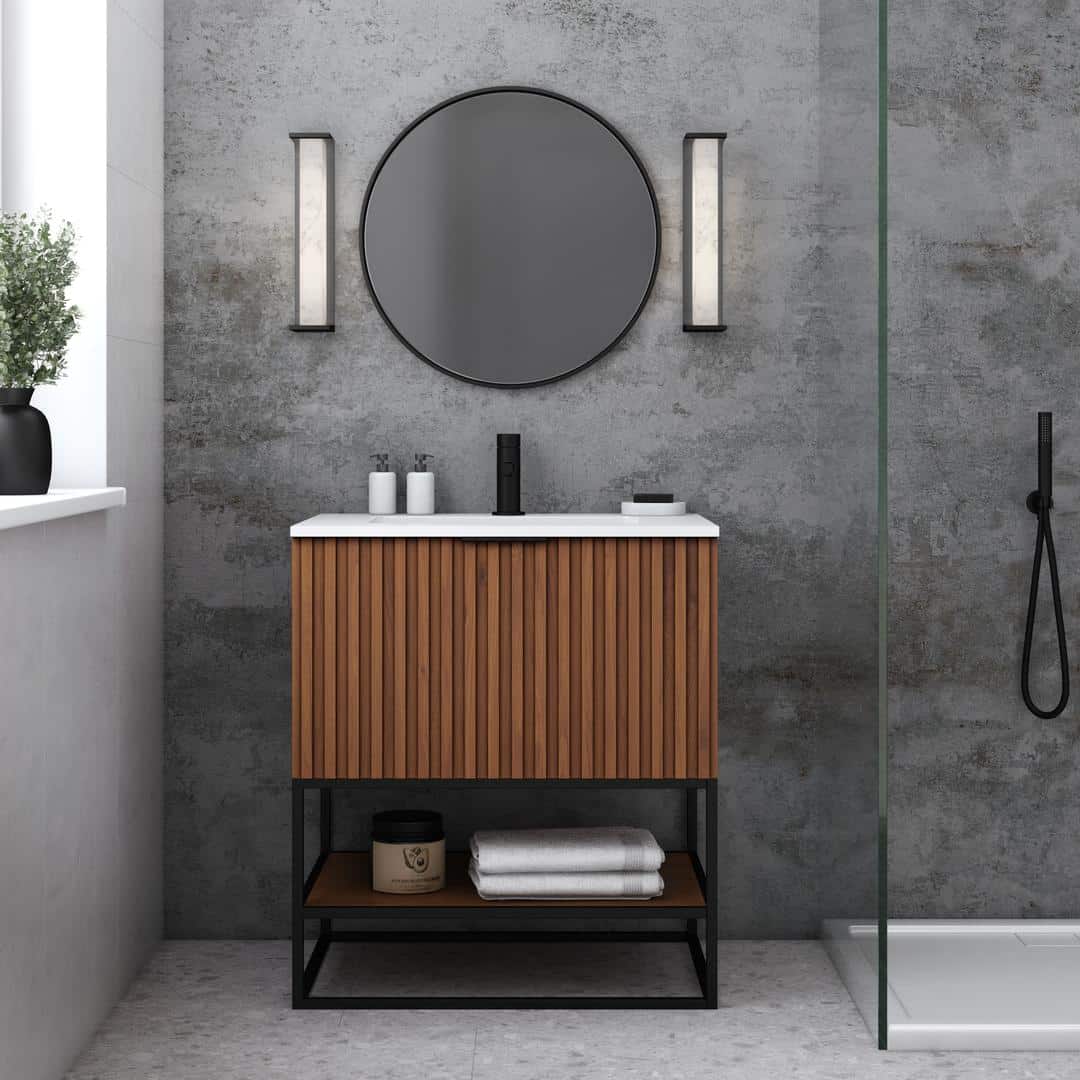 white quartz vanity