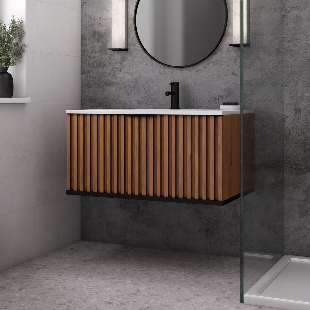 white quartz vanity