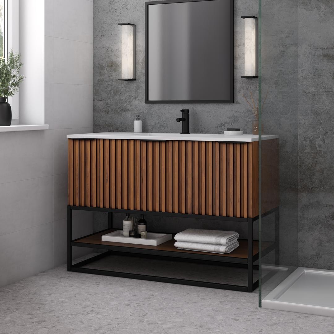 white quartz vanity