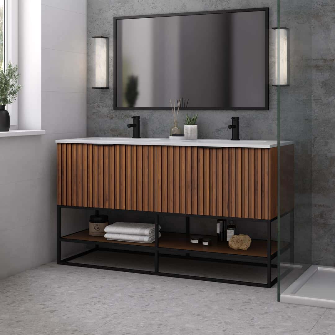 white quartz vanity