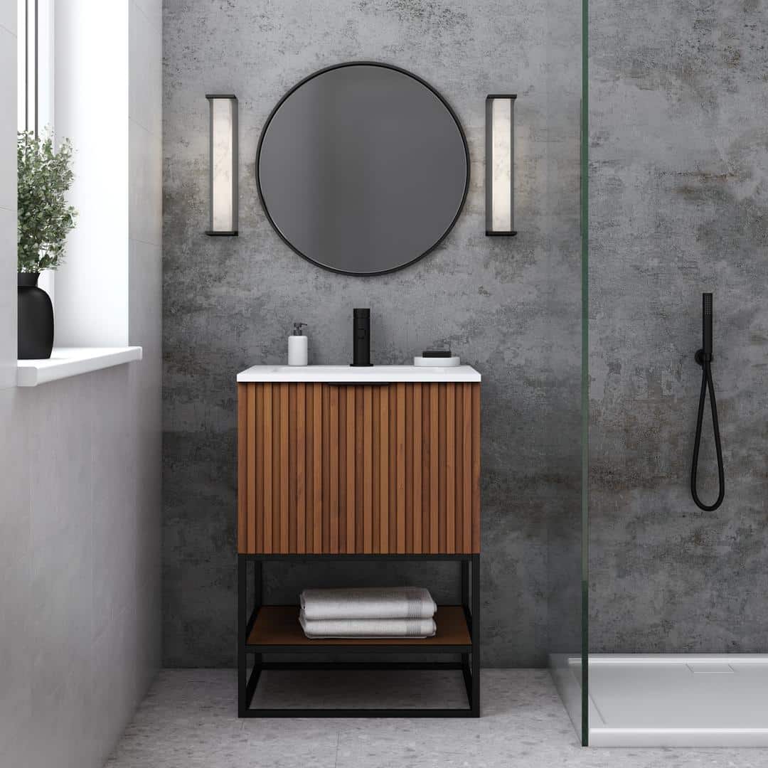white quartz vanity