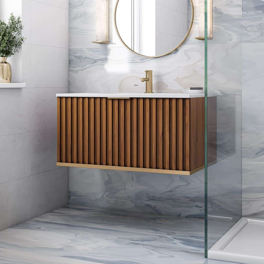 white quartz vanity