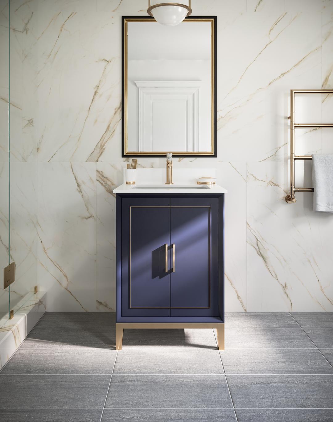 white quartz vanity