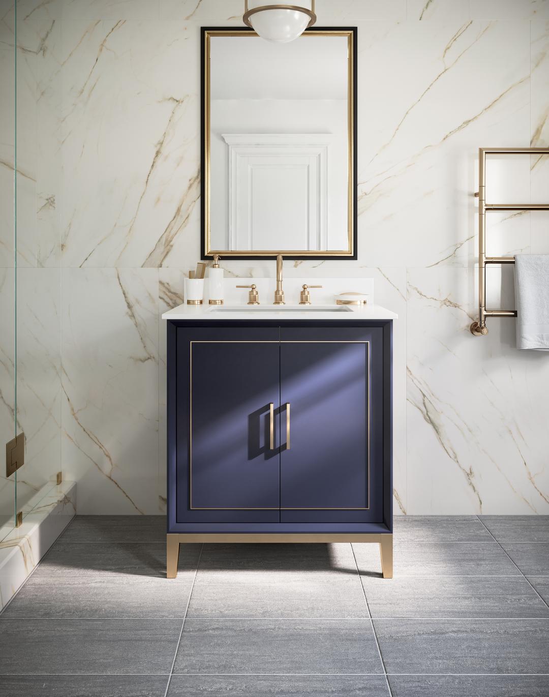 white quartz vanity