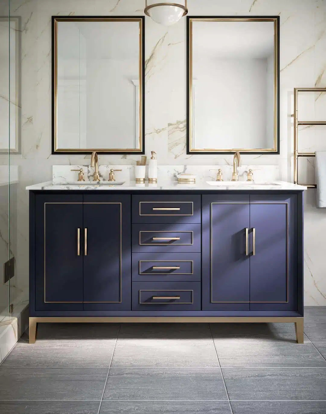 carrara marble vanity