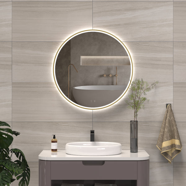 brushed bronze led mirror