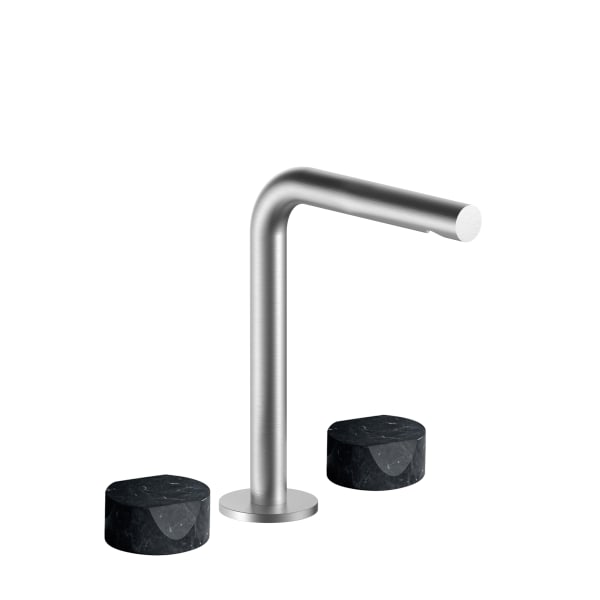 Fantini AF/21 Three Hole Vessel Mixer - Handles in Marquinia Black Marble