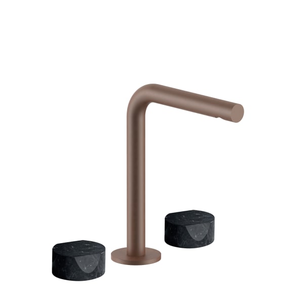 Fantini AF/21 Three Hole Vessel Mixer - Handles in Marquinia Black Marble
