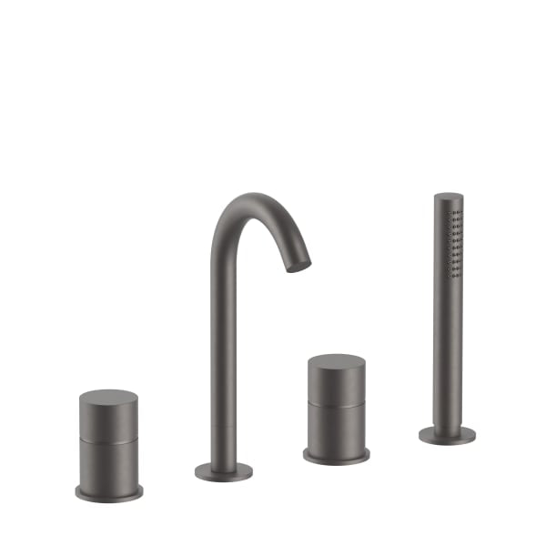 matte gun metal pvd tub set