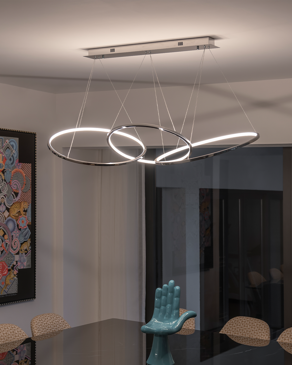 chrome chandelier