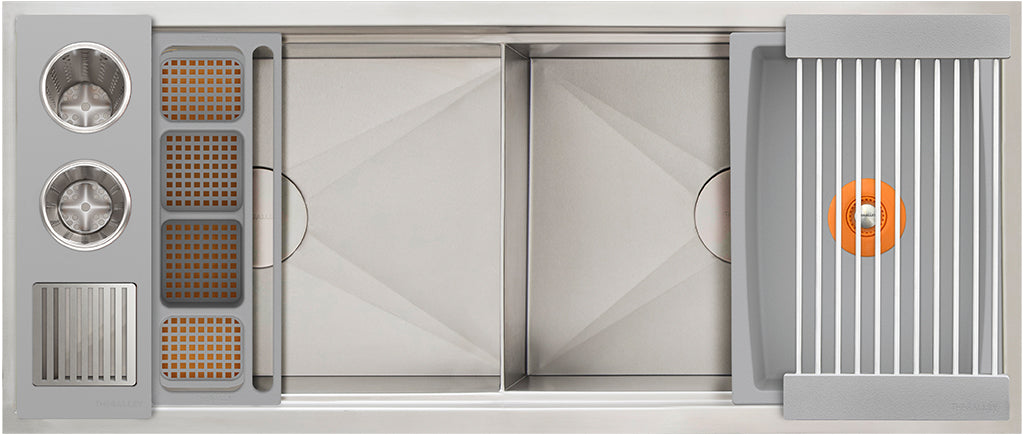 The Galley Ideal Double Bowl WashStation 4D with Four Tool Wash Kit