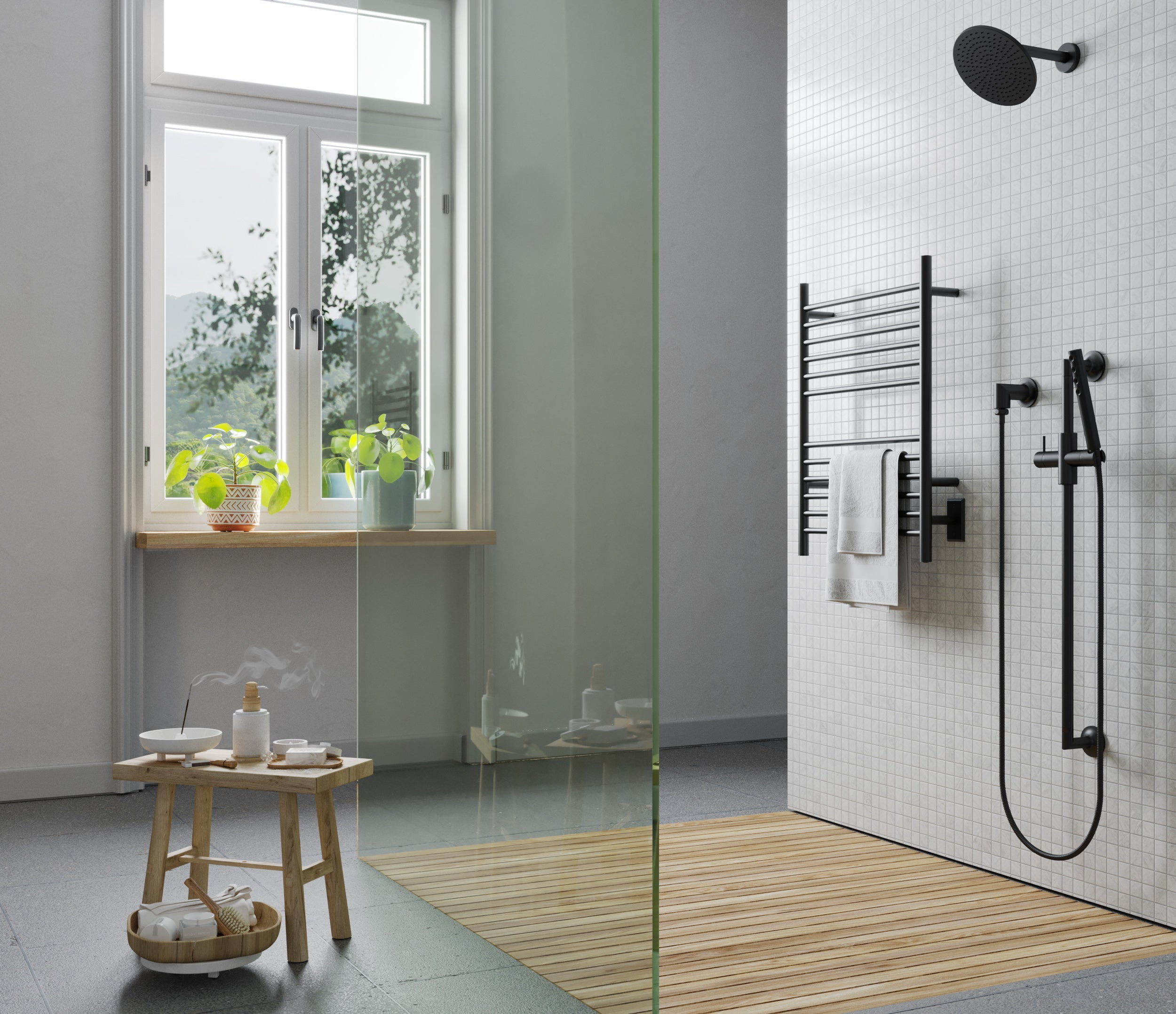 black towel warmers