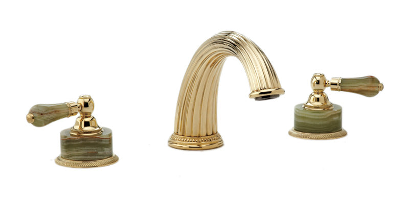 polished chrome deck tub set