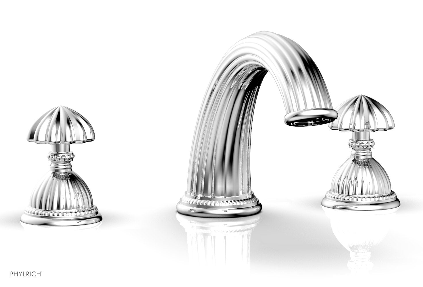 polished chrome deck tub set
