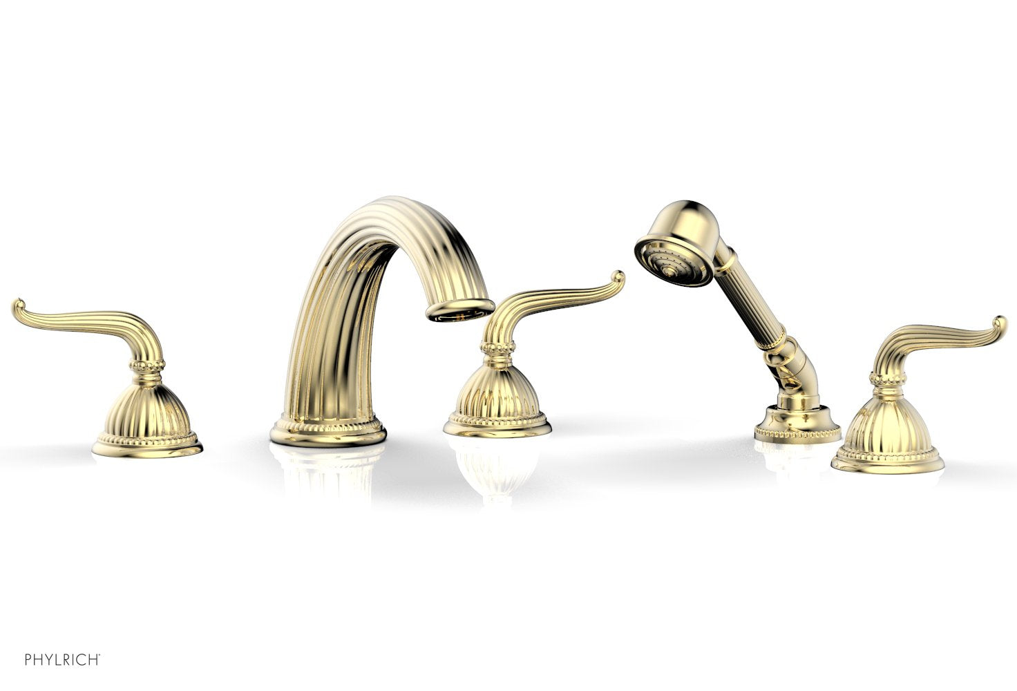 Phylrich GEORGIAN & BARCELONA Deck Tub Set with Hand Shower - Lever Handles