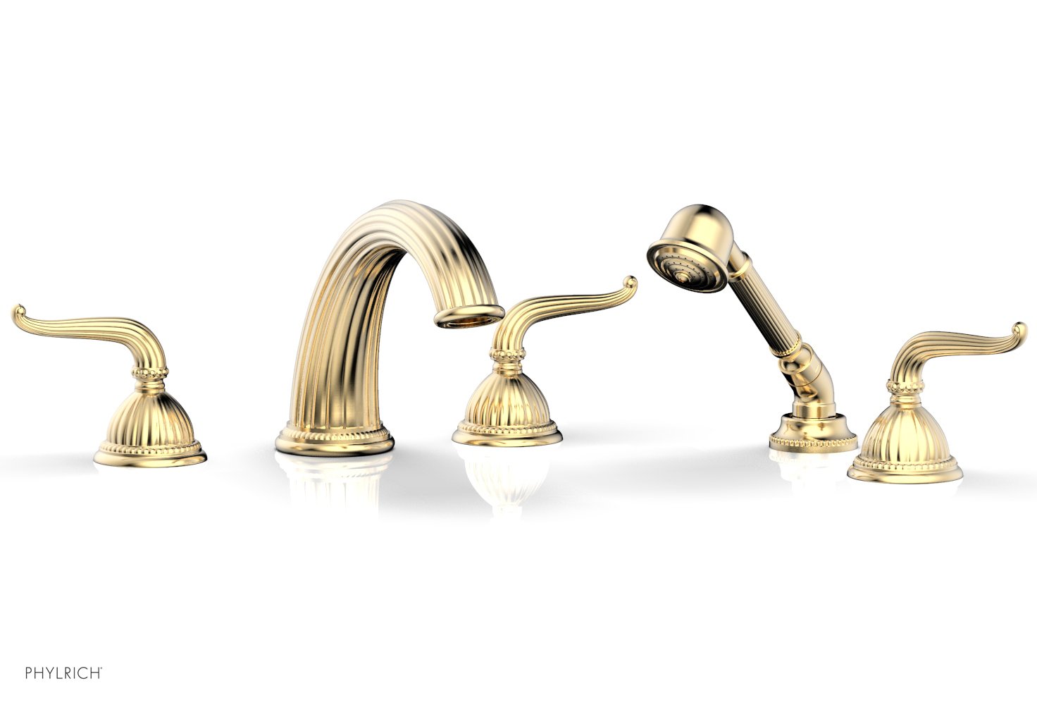 Phylrich GEORGIAN & BARCELONA Deck Tub Set with Hand Shower - Lever Handles