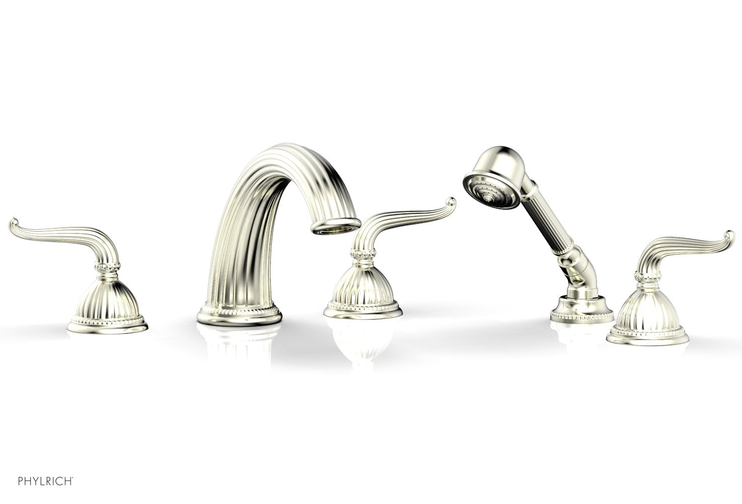 Phylrich GEORGIAN & BARCELONA Deck Tub Set with Hand Shower - Lever Handles