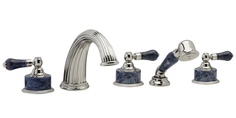 polished chrome deck tub set