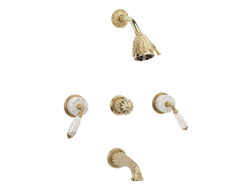 polished brass shower set
