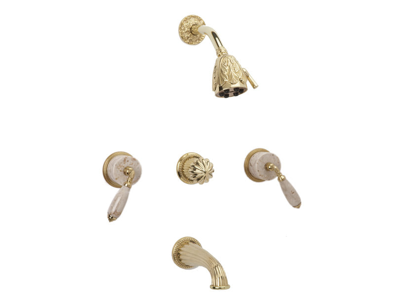 polished brass shower set