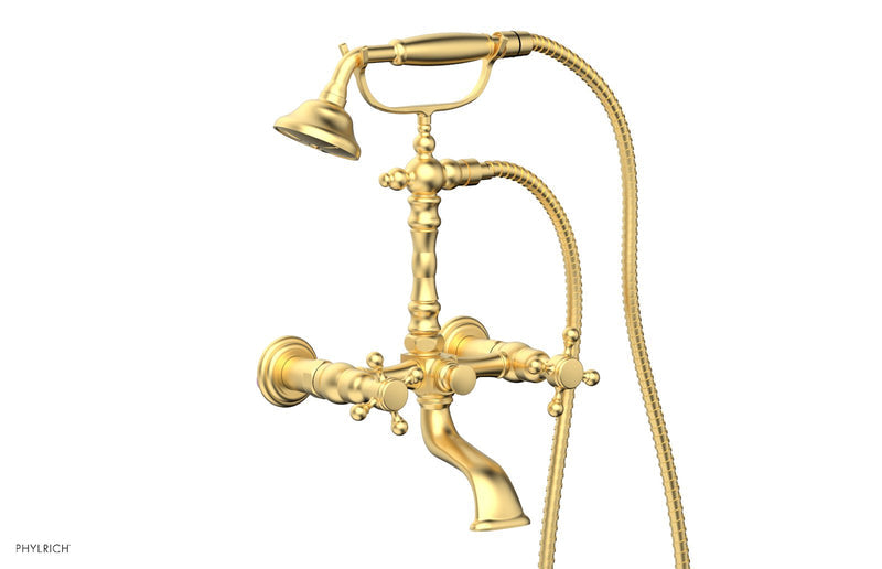 Phylrich HEX TRADITIONAL Exposed Tub & Hand Shower - Cross Handle