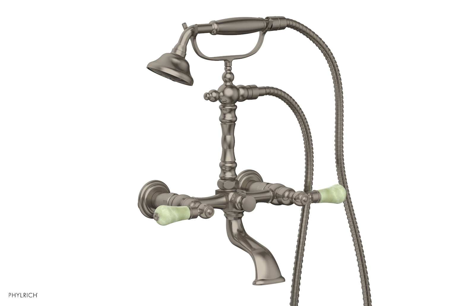 Phylrich REGENT Exposed Tub & Hand Shower -Green Onyx Handle