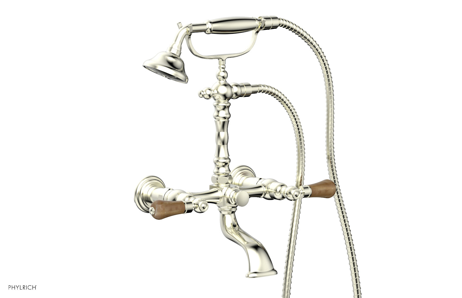 Phylrich REGENT Exposed Tub & Hand Shower - Montaione Brown Onyx Handle