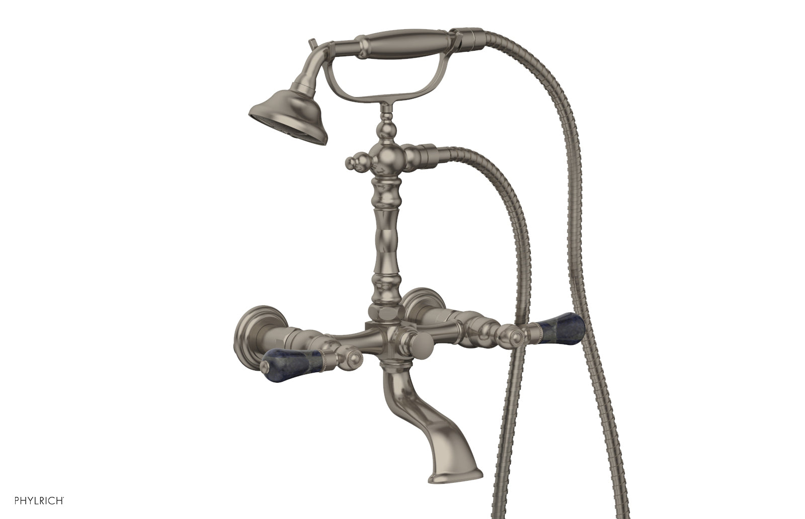 Phylrich REGENT Exposed Tub & Hand Shower - Bleu Sodalite Handle